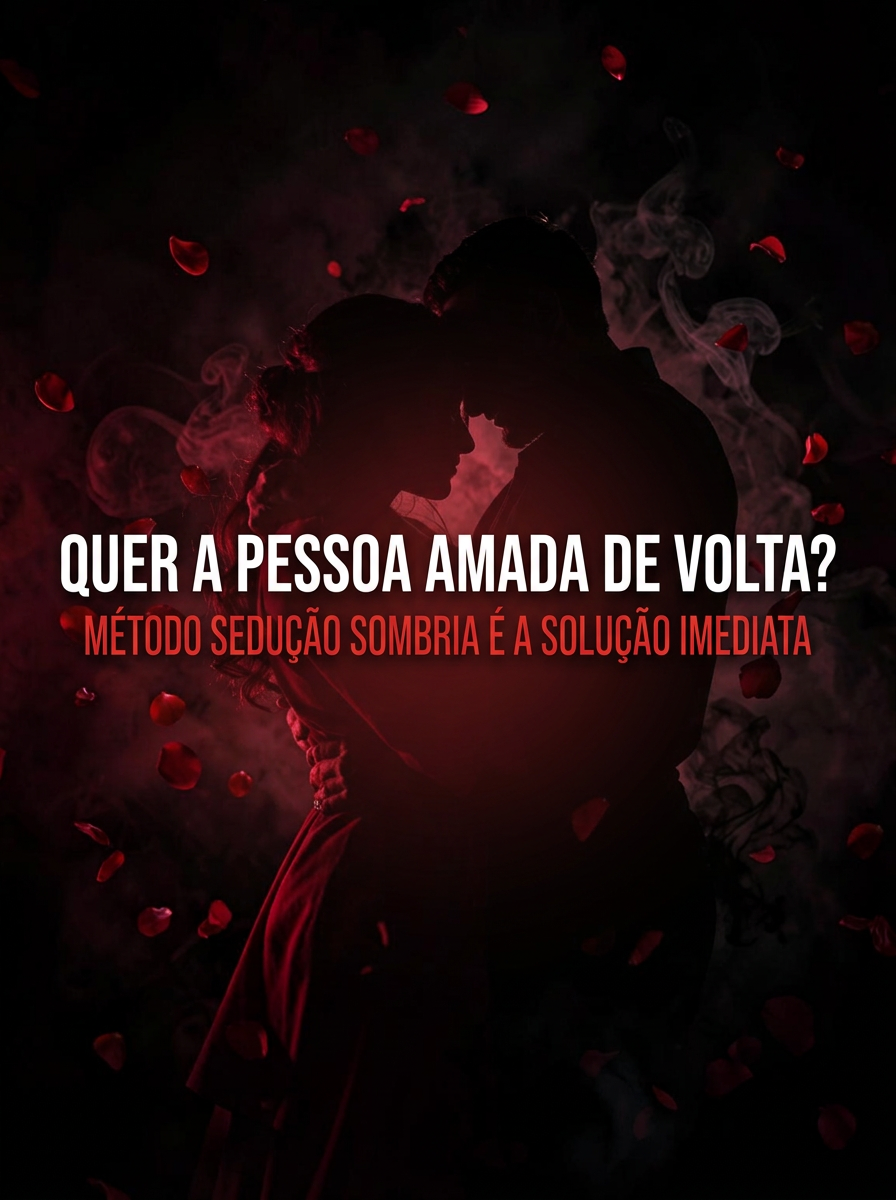 Casal em clima romântico e sombrio, mulher de vermelho e homem de preto